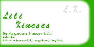 lili kincses business card